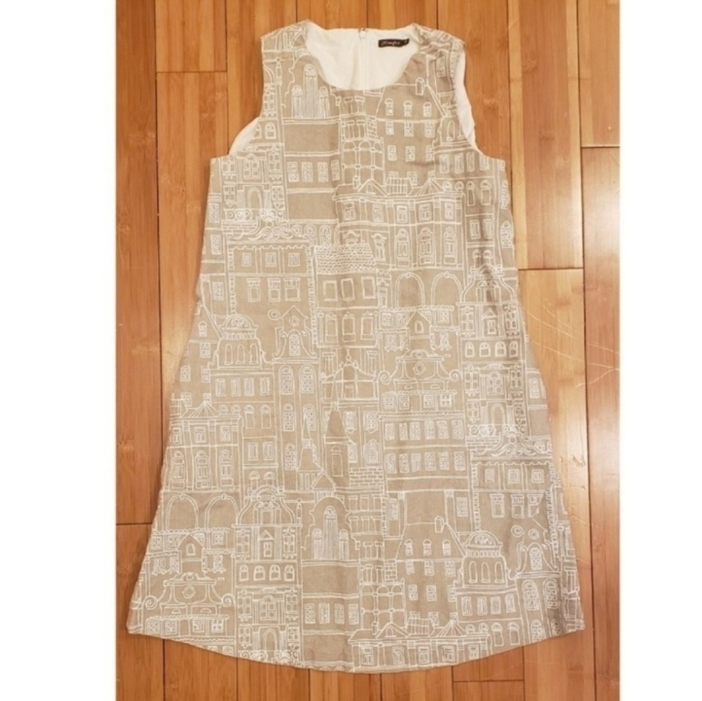 Cityscape print J. McLaughlin smock dress